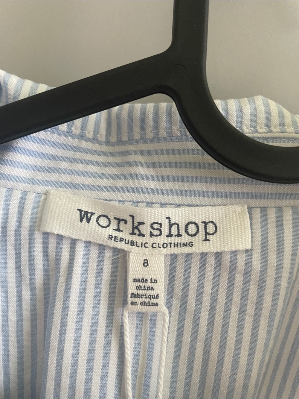 Women’s Workshop Republic Clothing Light Blue and White Striped Blazer - Picture 5 of 5